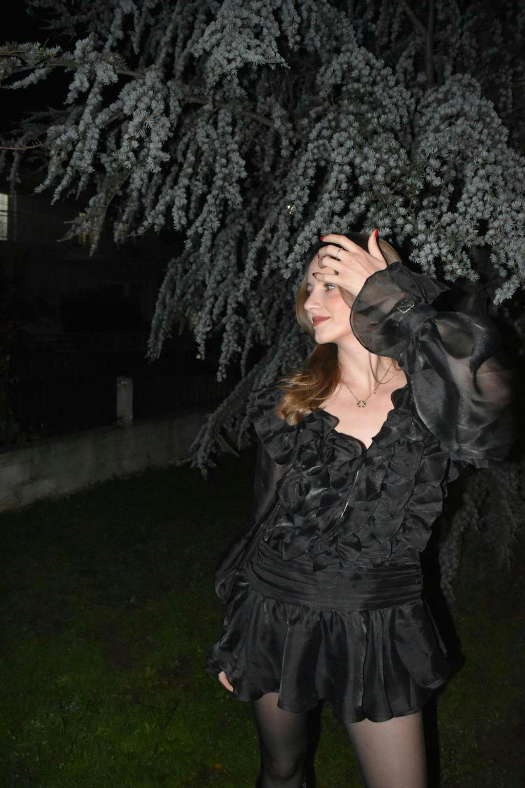 Progressive Puff Sleeve Open Back Mini Dress