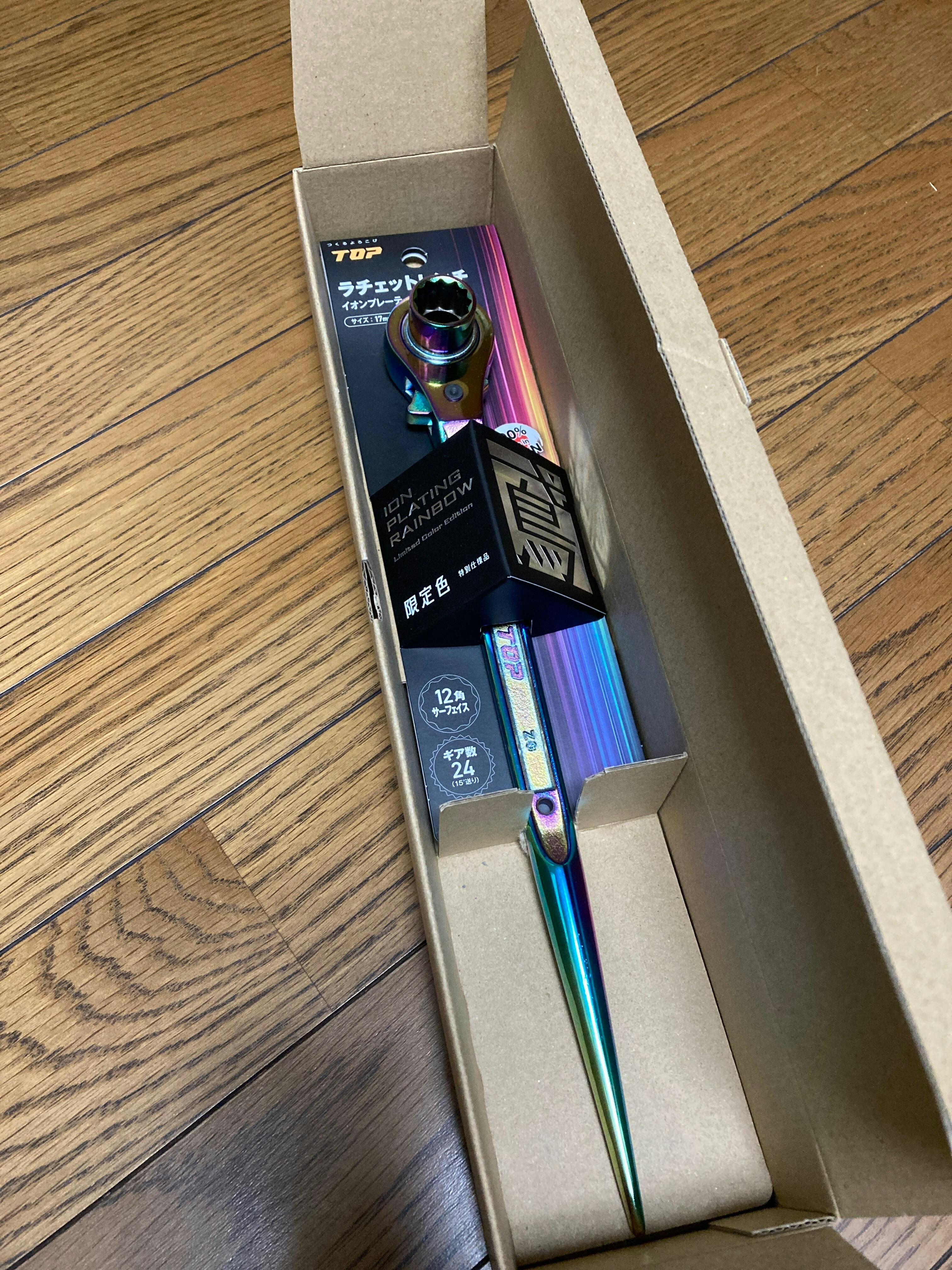 TOP工業 両口ラチェットレンチ イオンプレーティング虹色 RM-17X21N-ST-RA