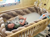 Luxury braided crib bumper 25 cm