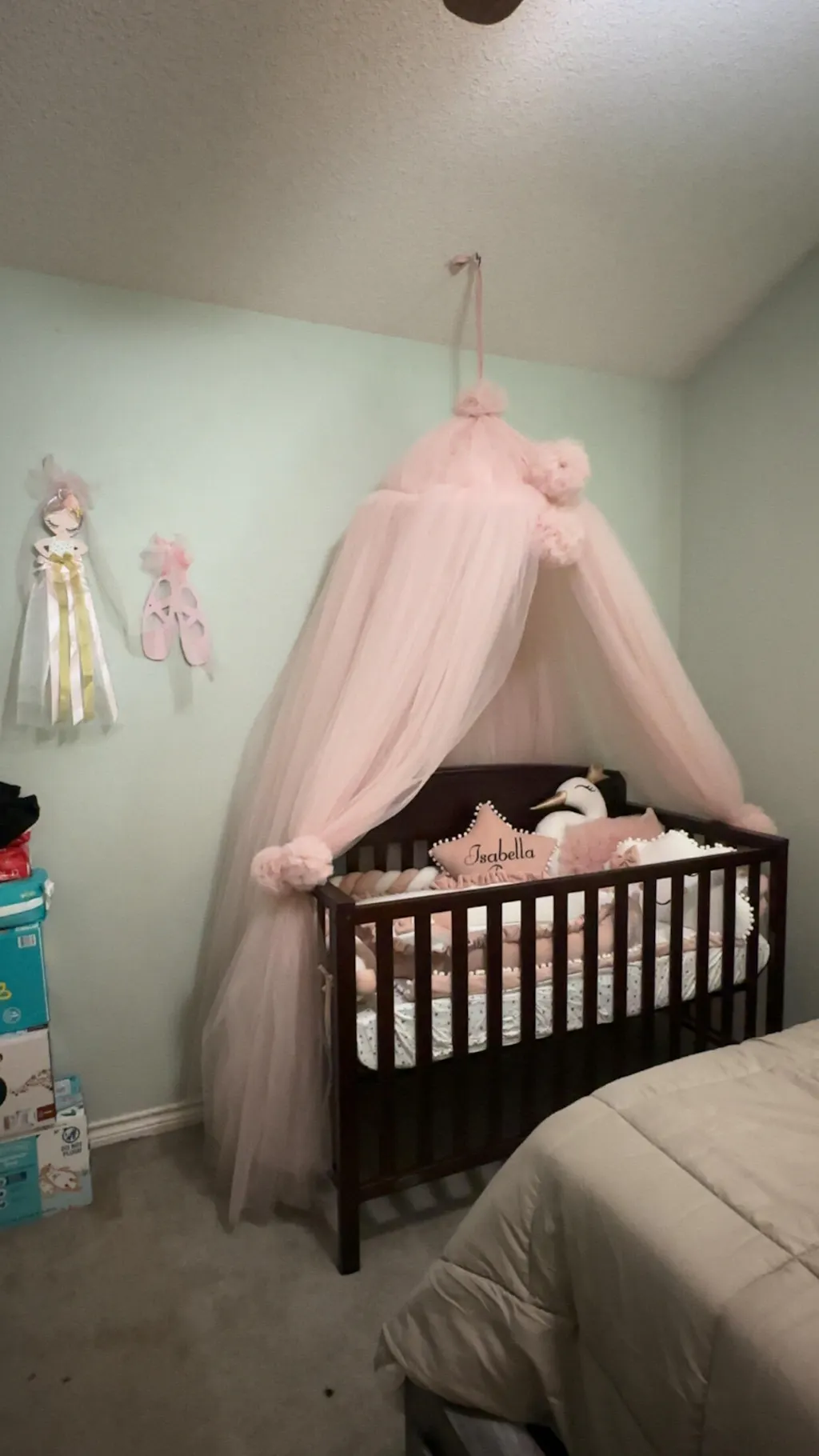 Baby Girl Bedding Set Light Blush - Princess Swan, Star & Cloud