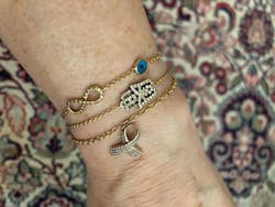 White Diamond Small Oriental Hamsa Bracelet