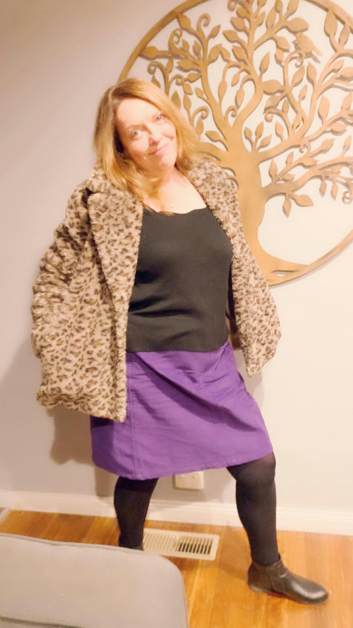 Aalia Cord Skirt Purple Pink Flowers Karma East Australia