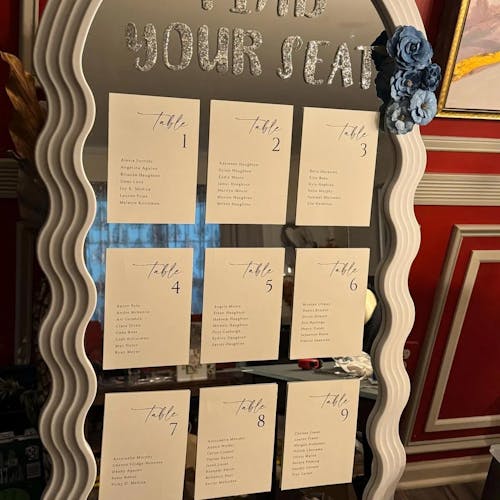 Printed Seating Chart Cards - Elegant Handwriting