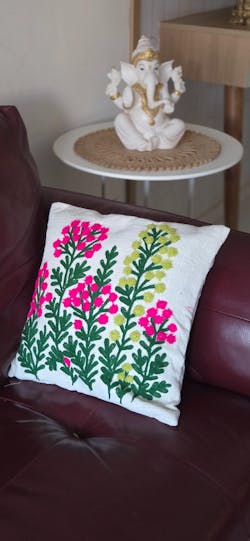 Elegant Designer Cushion Covers – Soft & Durable with Beautiful Floral Embroidery for Living Room Sofa-011