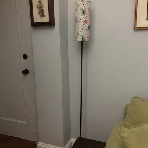 Mid Century Modern Boomerang Floor Lamp, Retro Starburst Accent Light, 50s Pink Green Atomic Age Lighting, MCM Home Decor Lamp