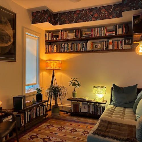 Retro Mod 60s Drum Lampshade, Mid Century Modern Teal Orange Geometric Light Cover