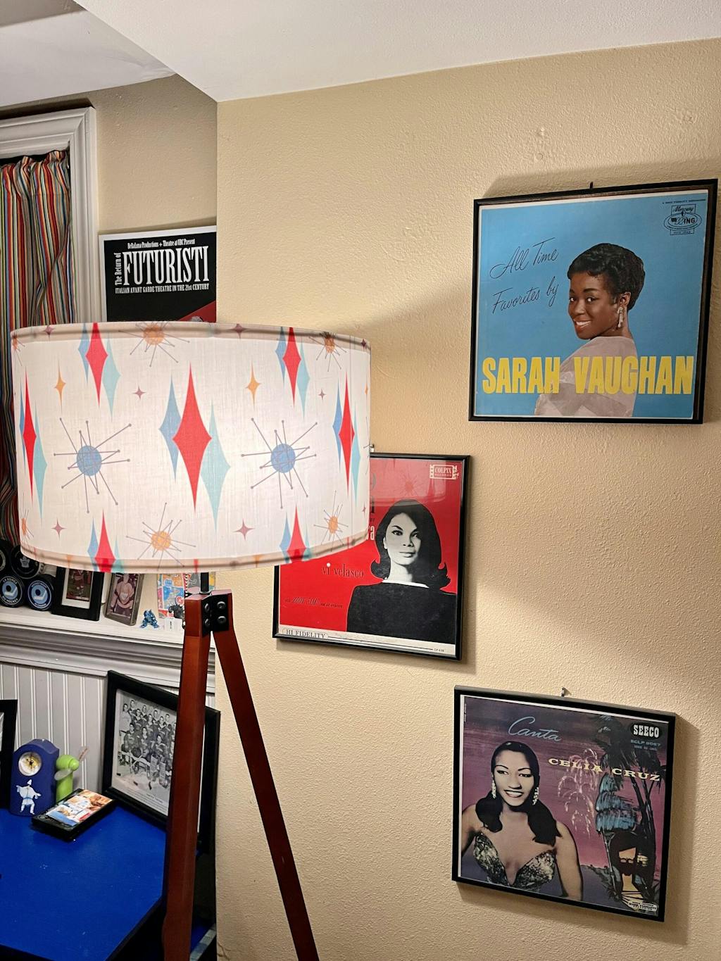 Franciscan Diamond Starburst Tripod Floor Lamp, Mid Century Modern Retro MCM Accent Lighting