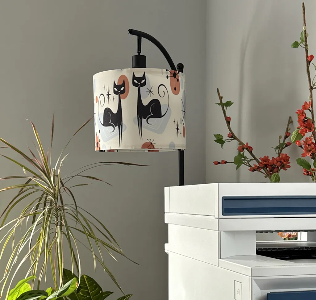 Atomic Cat Mid Century Modern Arc Floor Lamp, Retro Geometric Starburst Accent Lighting