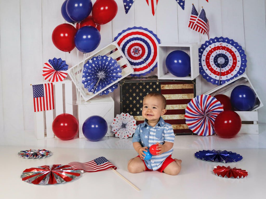 Kate US 4th of July Cake Smash Backdrop Designed by Emetselch