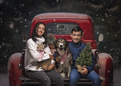 Kate Christmas Red Car Gifts Backdrop for Photography