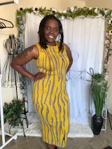 Sweater Midi Print Dress