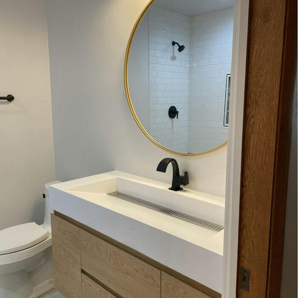 Bohemia Lina 48" Wall Mounted Bathroom Vanity with Reinforced Acrylic Integrated Sink Top