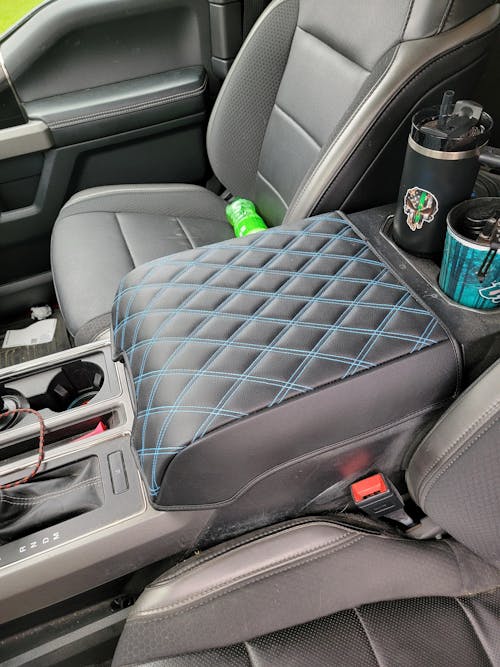 KBH Center Console Armrest Cover Pad for Bucket Seat 2015-2020 Ford F150, 2017-2022 F250 F350 F450 F550 Super Duty, 2018-2024 Ford Expedition