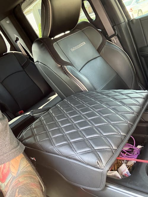 KBH Center Console Armrest Cover Pad Cushion Protector for Bucket Seat 2019-2025 Dodge Ram 1500 2500 3500