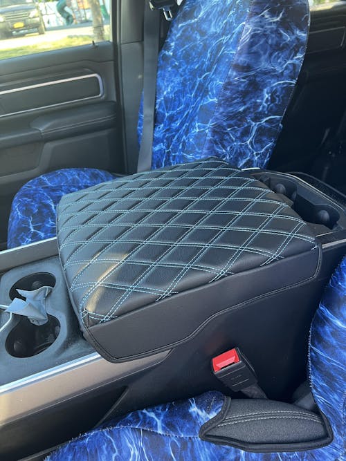 KBH Center Console Armrest Cover Pad Cushion Protector for Bucket Seat 2019-2025 Dodge Ram 1500 2500 3500