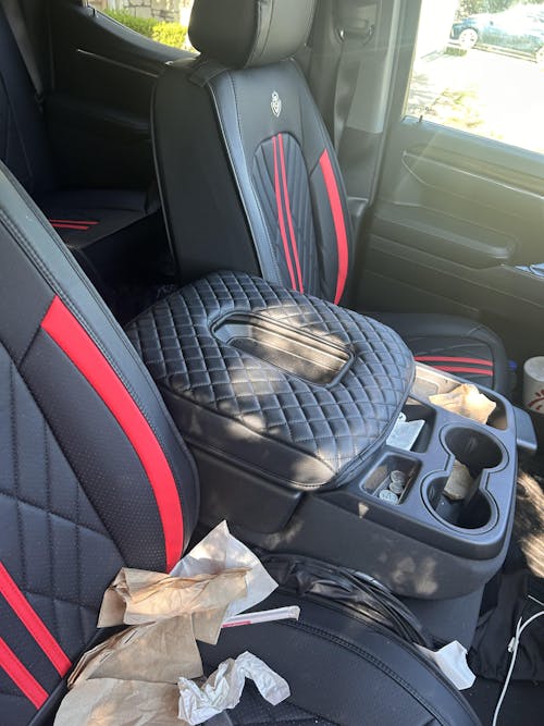 KBH Center Console Armrest Cover Pad for Jump Seat 2019-2025 GMC Sierra 1500 2500 3500,2019-2025 Chevy Silverado 1500 2500 3500