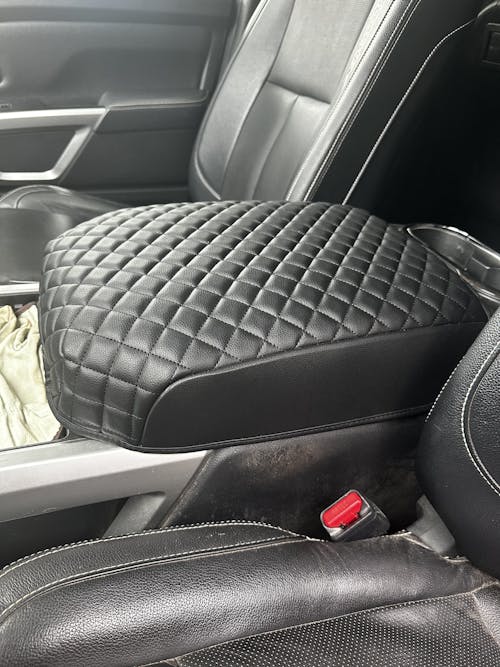 KBH Black Center Console Armrest Cover for Nissan Titan 2016-2024