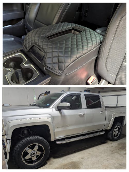 KBH Center Console Armrest Cover Pad for Bucket Seat 2014-2018 Chevy Silverado 1500 2500 3500,2014-2018 GMC Sierra 1500 2500 3500,2015-2020 Tahoe/Yukon/Suburban