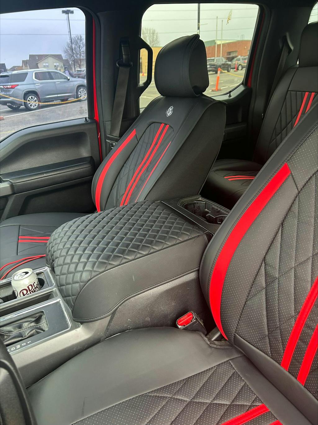 KBH Center Console Armrest Cover Pad for Bucket Seat 2015-2020 Ford F150, 2017-2022 F250 F350 F450 F550 Super Duty, 2018-2024 Ford Expedition