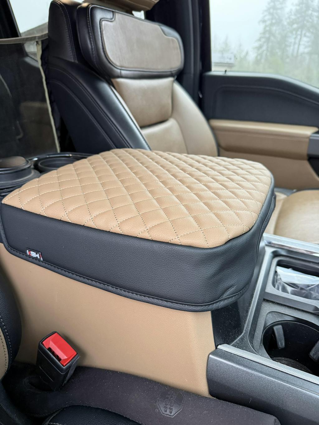 KBH Center Console Cover Pad for Bucket Seat 2023-2026 Ford F250 F350 F450 F550 Super Duty