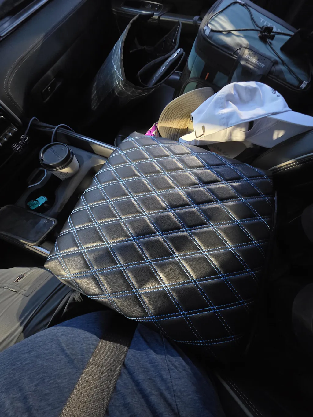 Center Console Armrest Cover Pad Cushion Protector for Bucket Seat 2019-2026 Dodge Ram 1500 2500 3500