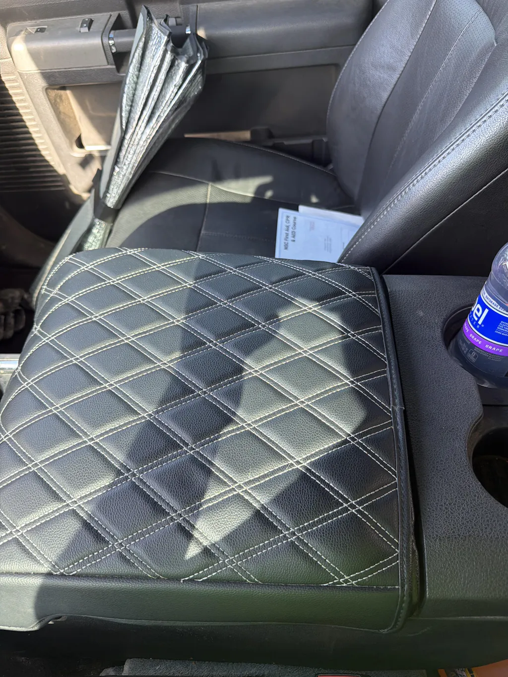 Center Console Cover Pad for Bucket Seat 2011-2016 Ford F250 F350 F450 F550 Super Duty