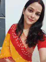 KcPc New Beautiful Moss Chiffon Georgette Bandhani Sarees Yellow Red   KDM