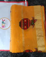 KcPc New Elegant Cotton Silk Ghatchol Saree with Bikaneri Block Print KC