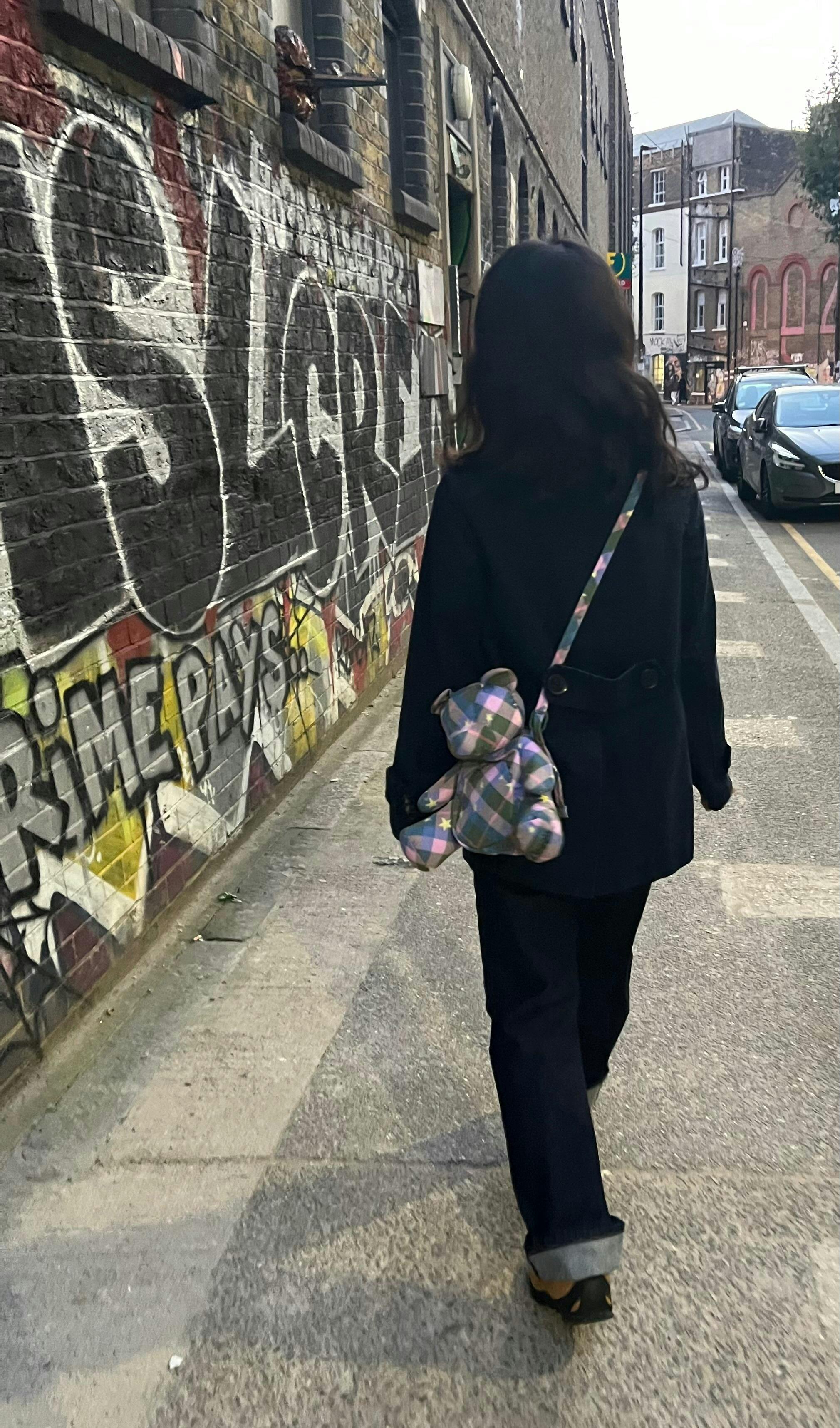 Green Star Plaid Bear Bag