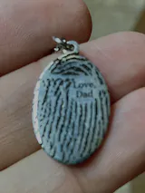 Personalized Thumbprint Stainless Steel Necklace – Memorial & Bereavement Keepsake