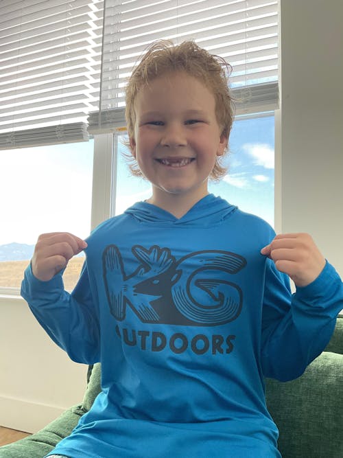 Blue KG Lightweight Hooded Shirt