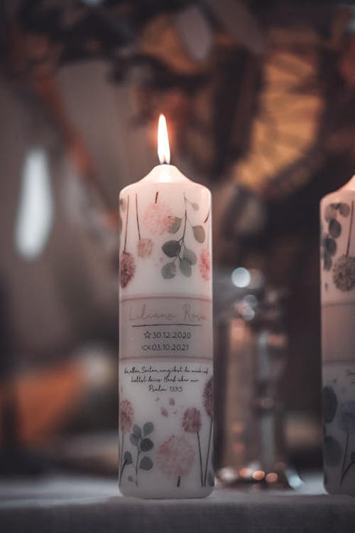 Taufkerze Eukalyptus und Klee - Emma ♥