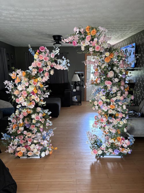 Flower Arch Colorful Set Artificial Florals Backdrop for Wedding Proposal Party Decor