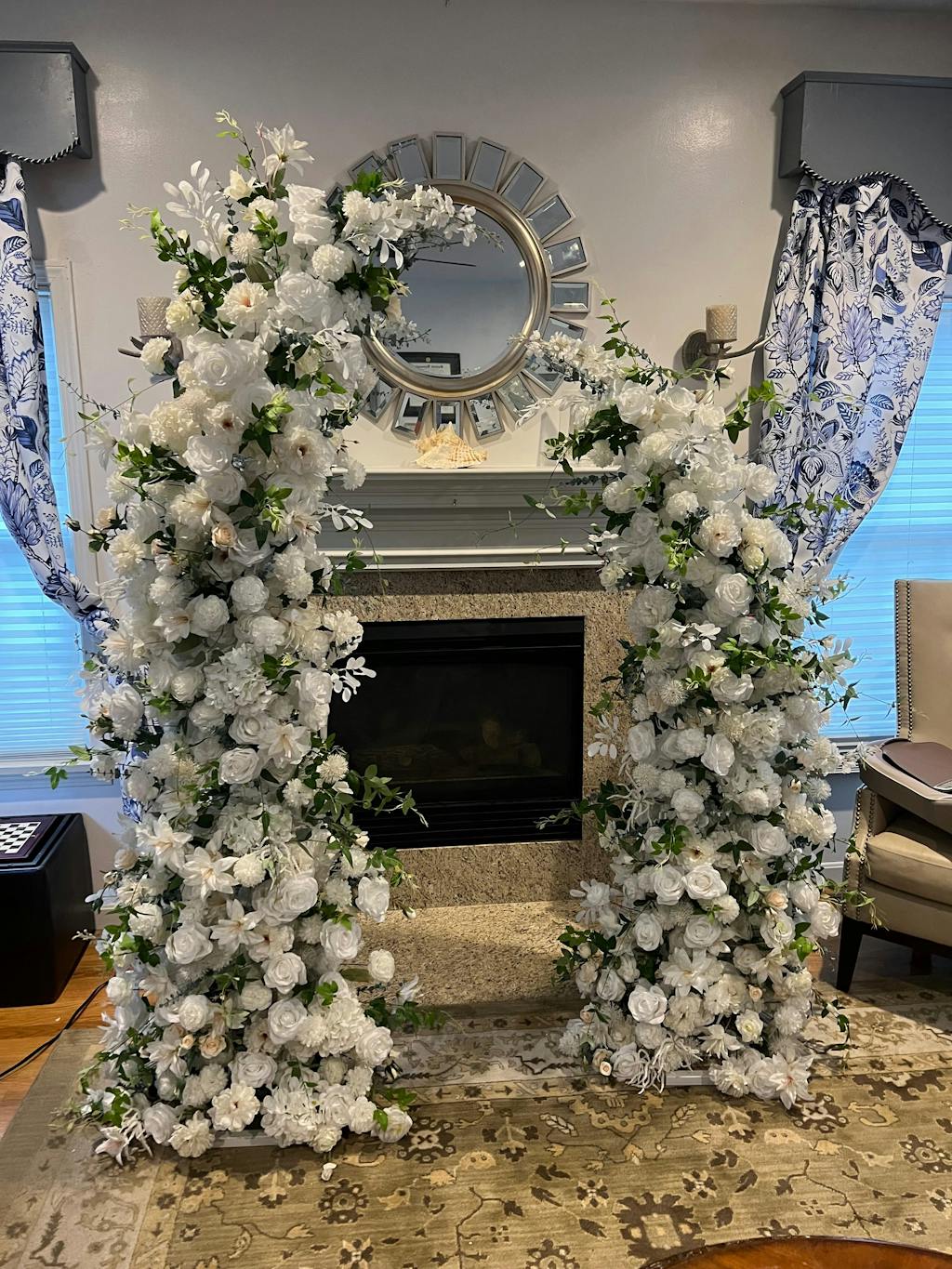 Flower Arch White Set Artificial Wedding Floral Pillars