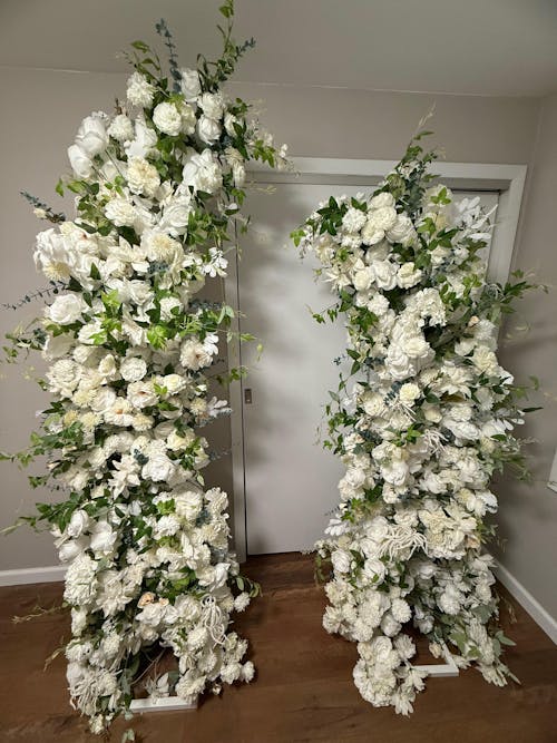 Flower Arch White Set Artificial Wedding Floral Pillars