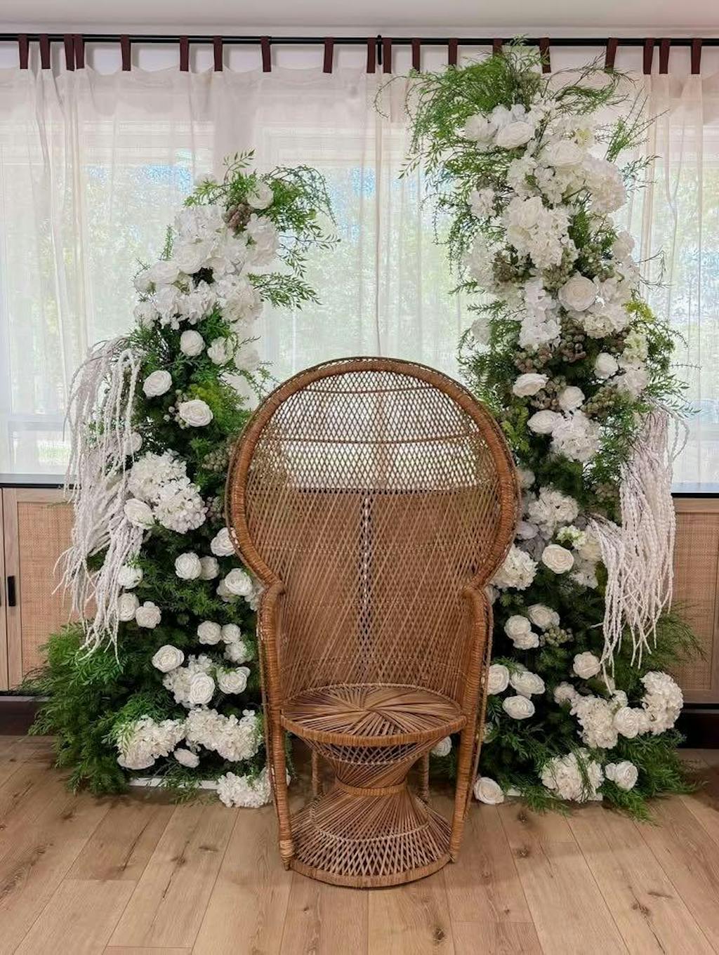 Flower Arch Green White Set Artificial Florals Backdrop for Wedding Proposal Party Decor