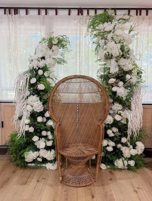 Flower Arch Green White Set Artificial Florals Backdrop for Wedding Proposal Party Decor