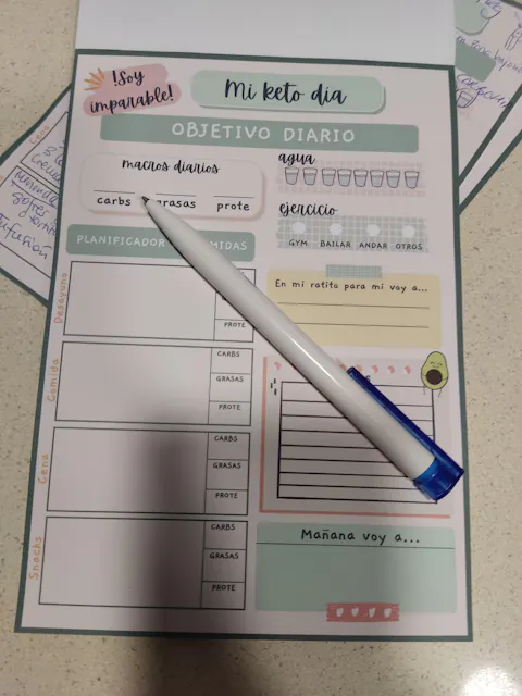 Block "Mi keto día" organizador diario 100 páginas