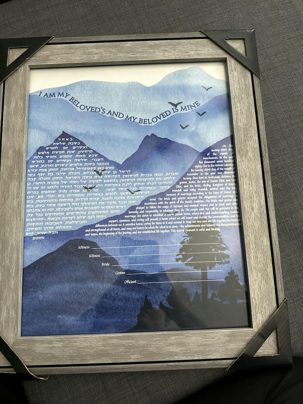 Blue mountains ketubah