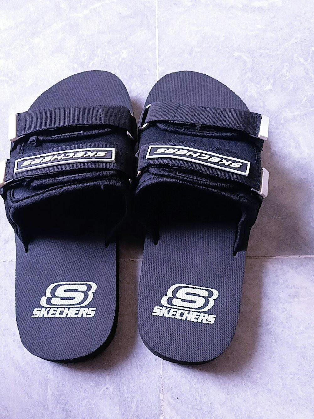 Men's Black Slides | Adjustable Strap Summer Flip Flops | Casual Slippers for Men