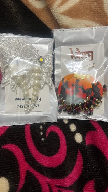 Folklore Modern Multi Color Hand Painted Drop (Earrings) HP-ER-062