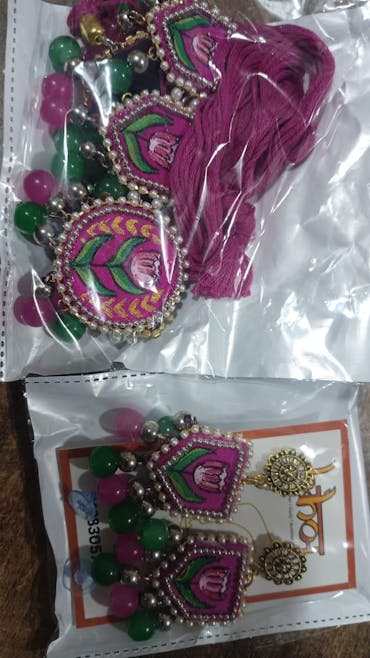 Acacia Bohemian Dark Pink Hand Painted (Necklace/Choker Set) HP-NP-169