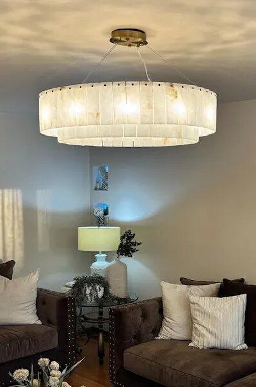 Sawyer Alabaster Round Chandelier