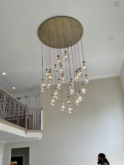 Raindrop Round Living Room Chandelier 60"