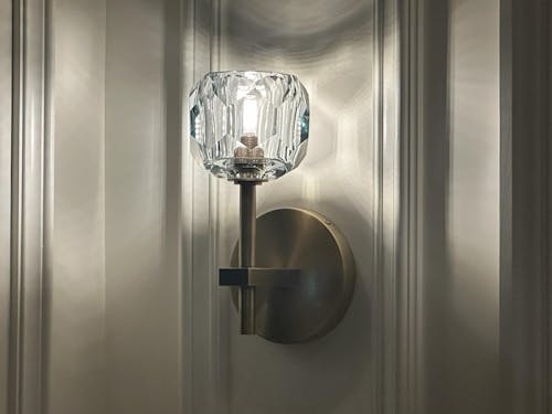 Kristina Clear Glass Short Bedroom Wall Sconce