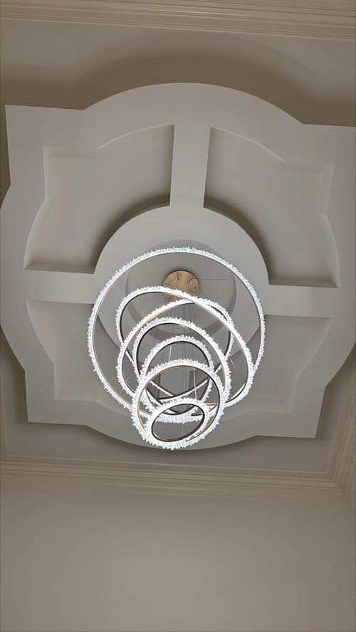 Besy Rock Crystal Multi Rings Chandelier For Staircase