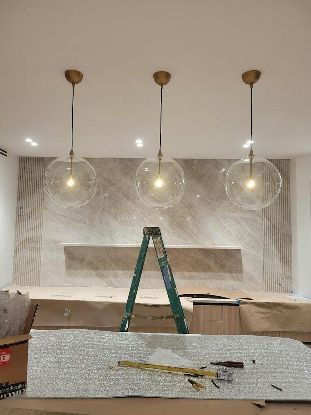 Glass Globe Mobile Island Pendant