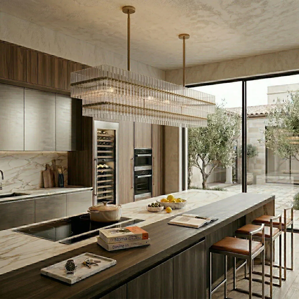 Mallory Crystal Glass Linear Chandelier