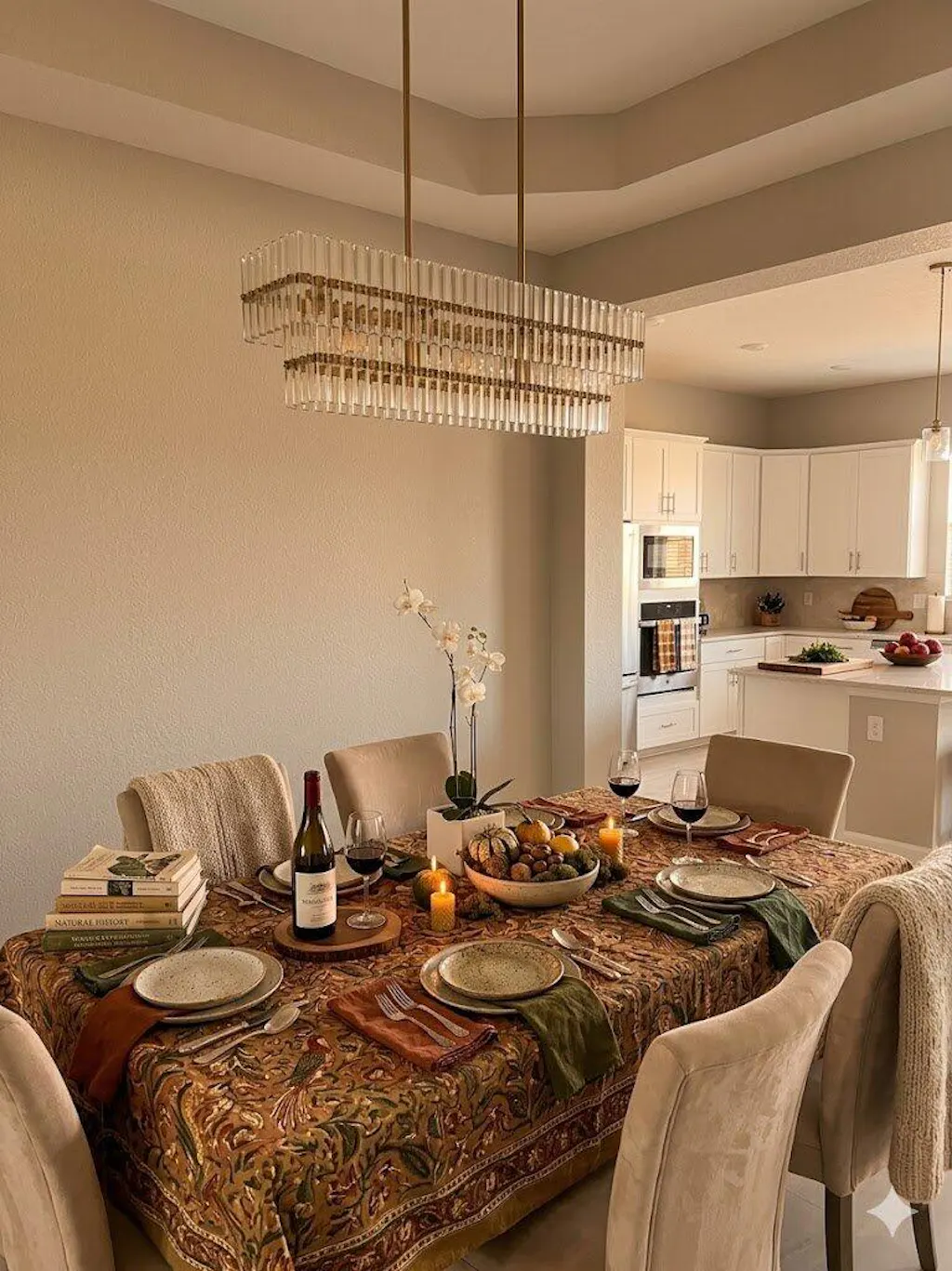 Mallory Crystal Glass Linear Chandelier