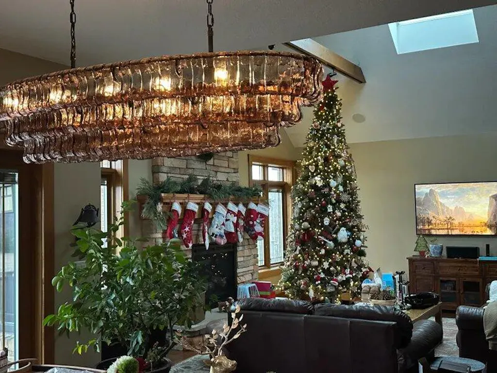 Ghiaccio Glass Oval Chandelier 54"W/65"W